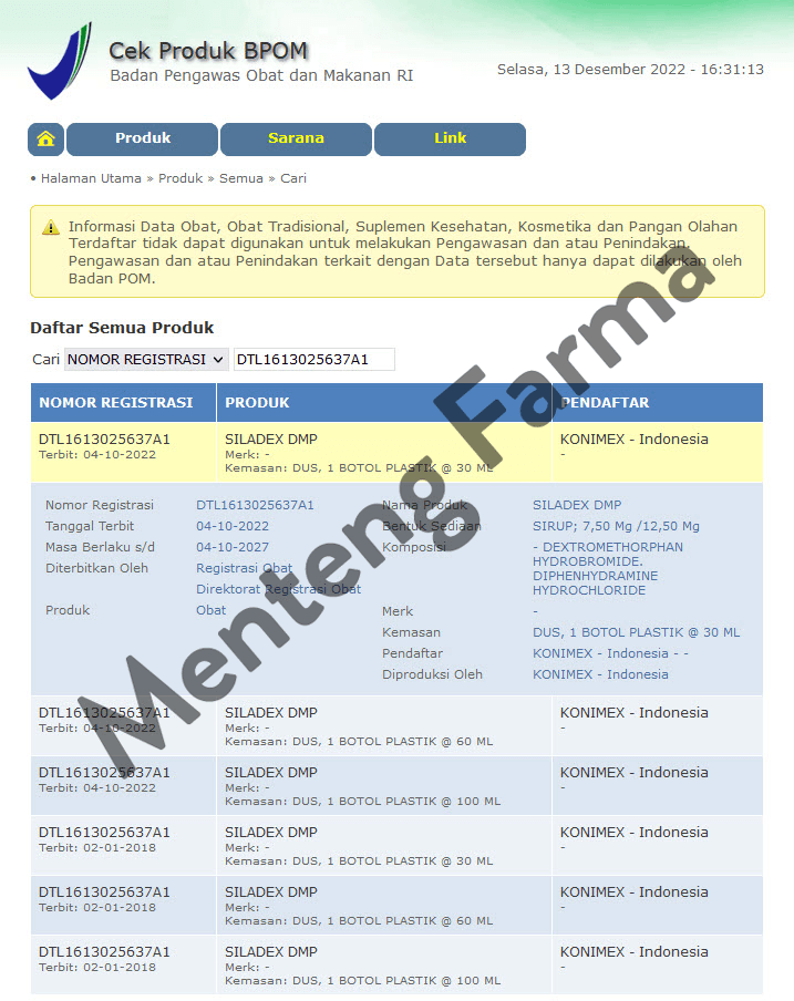Siladex DMP Sirup 60 mL - Sirup Obat Batuk Tidak Berdahak dan Alergi - Menteng Farma