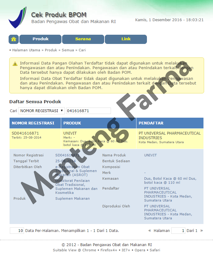 Univit Syrup 110 ml - Suplemen Multivitamin dan Daya Tahan Tubuh Anak - Menteng Farma