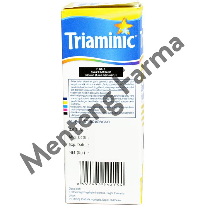 Triaminic Syrup Ekspektoran dan Pilek (Rasa Lemon) - Menteng Farma