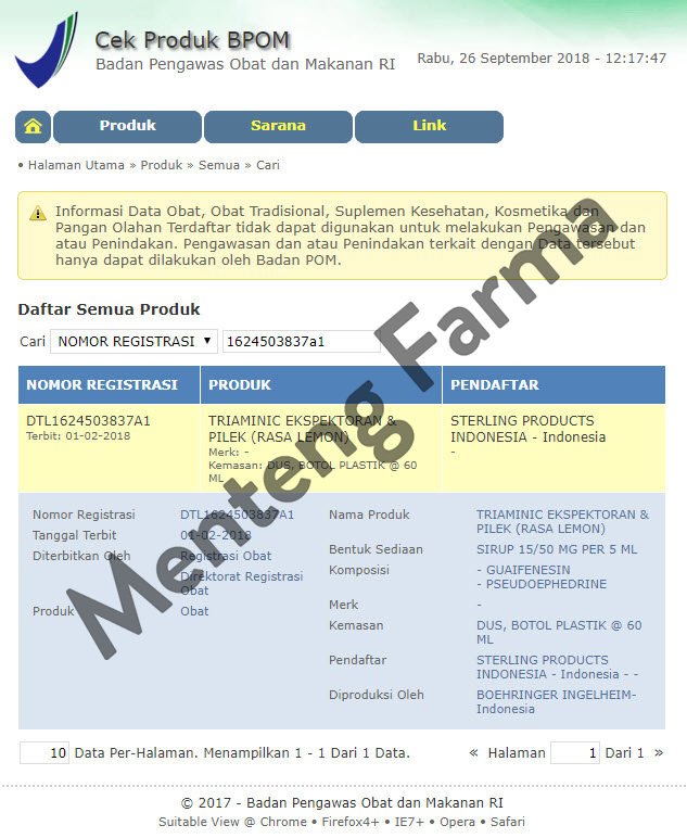 Triaminic Syrup Ekspektoran dan Pilek (Rasa Lemon) - Menteng Farma