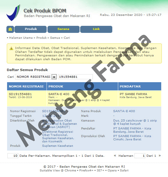 Santa-E 400 IU Strip 4 Kaplet - Suplemen Vitamin E dan Kesehatan Kulit - Menteng Farma