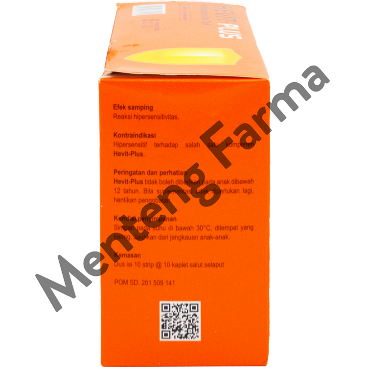 Hevit-Plus 10 Kaplet - Multivitamin, Vitamin C 500mg, dan Zinc - Menteng Farma