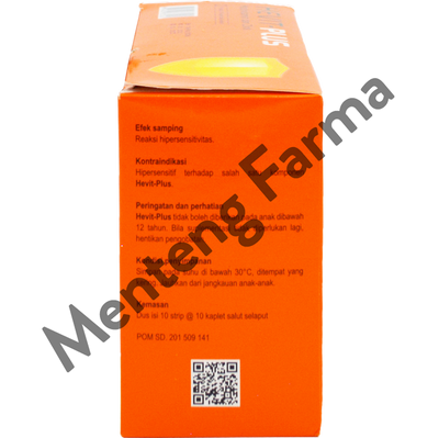 Hevit-Plus 10 Kaplet - Multivitamin, Vitamin C 500mg, dan Zinc - Menteng Farma