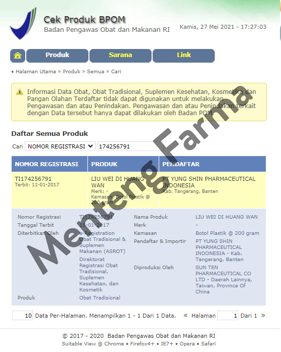 Liu Wei Di Huang Wan (Sun Ten) - Meredakan Nyeri Sendi - Menteng Farma