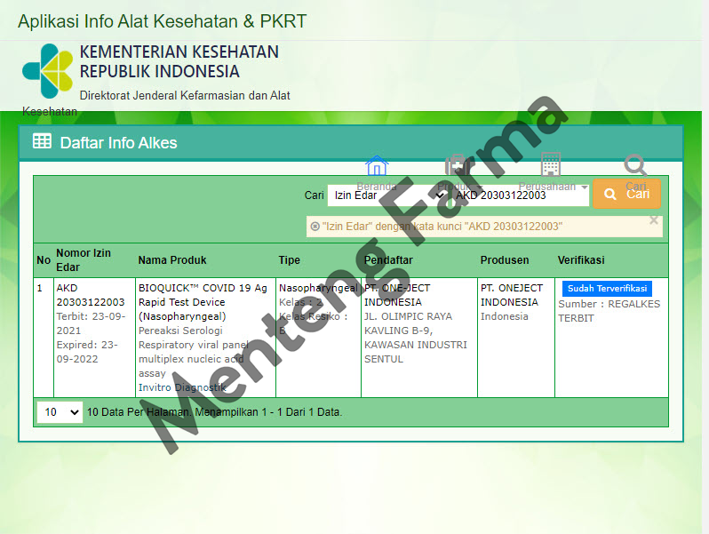 Rapid Test Antigen Abbott Naso 1 Box Isi 25 Set - Menteng Farma