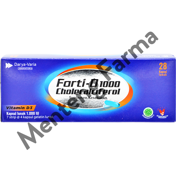 Forti-D 1000 Vitamin D3 4 Kapsul - Suplemen Vitamin D3 - Menteng Farma