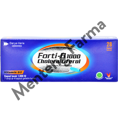 Forti-D 1000 Vitamin D3 4 Kapsul - Suplemen Vitamin D3 - Menteng Farma