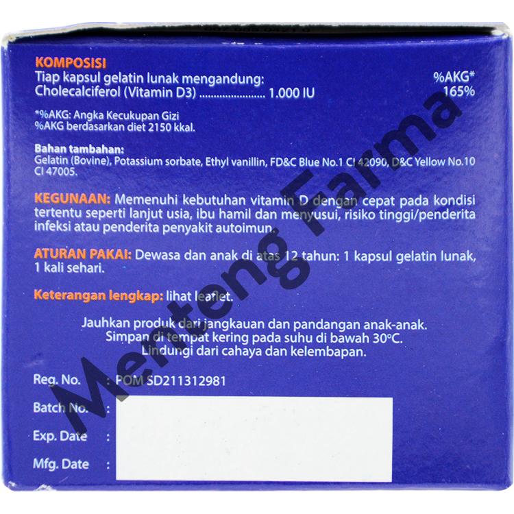 Forti-D 1000 Vitamin D3 4 Kapsul - Suplemen Vitamin D3 - Menteng Farma