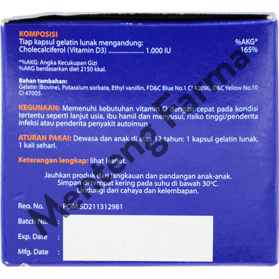 Forti-D 1000 Vitamin D3 4 Kapsul - Suplemen Vitamin D3 - Menteng Farma