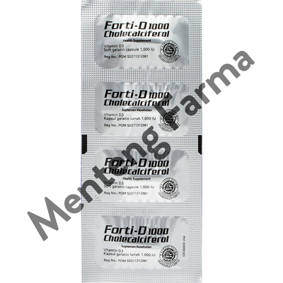 Forti-D 1000 Vitamin D3 4 Kapsul - Suplemen Vitamin D3 - Menteng Farma