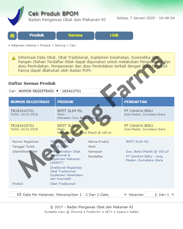 Bifit Slim Pil (Xiu Shen Jian Fei Wan) - Obat Penurun Berat Badan - Menteng Farma