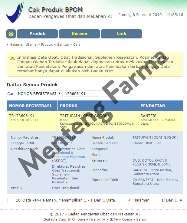 Obat Gosok Tritupain Semprot - Menteng Farma