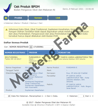 Fundamin-E 4 Tablet - Suplementasi Vitamin B1, B6, B12, dan vitamin E - Menteng Farma