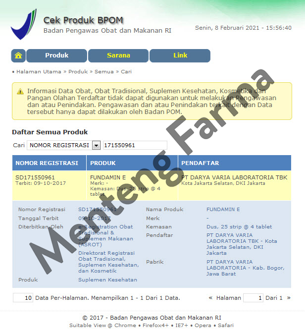 Fundamin-E 4 Tablet - Suplementasi Vitamin B1, B6, B12, dan vitamin E - Menteng Farma