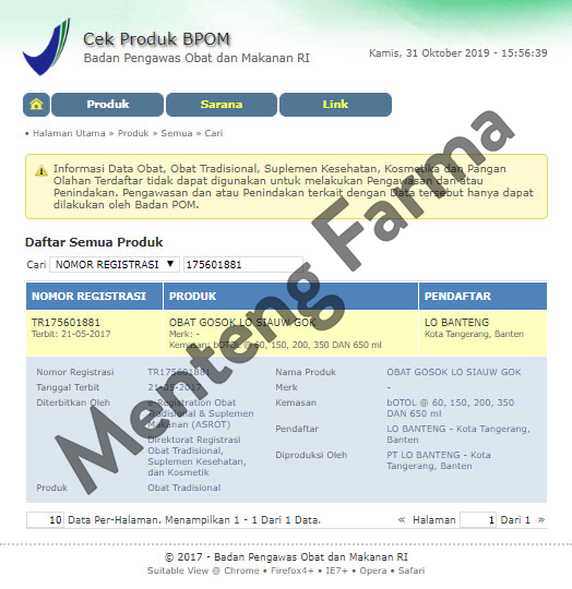 Obat Gosok Lo Siauw Gok (Lo Ban Teng) Tutup Merah - Menteng Farma