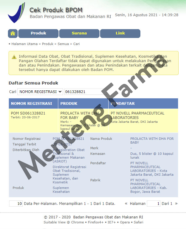 Prolacta With DHA For Baby 10 Kapsul - Suplemen Kesehatan Bayi - Menteng Farma