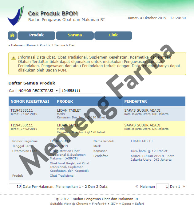 Lidan Tablets (SSA) - Meringankan Nyeri pada Penderita Batu Empedu - Menteng Farma