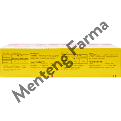 Folavit 400 Mcg Strip 10 Tablet - Suplemen Asam Folat Ibu Hamil - Menteng Farma