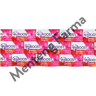 Imboost Extra Vit C & D3 Strip 8 Tablet - Suplemen Daya Tahan Tubuh - Menteng Farma