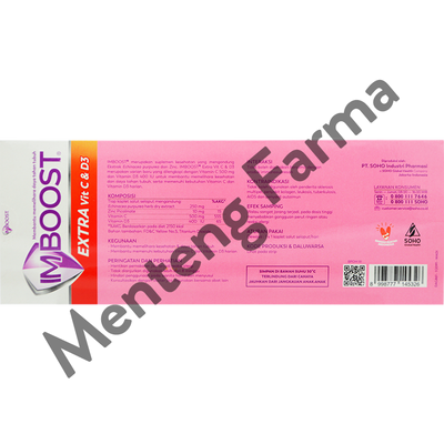 Imboost Extra Vit C & D3 Strip 8 Tablet - Suplemen Daya Tahan Tubuh - Menteng Farma