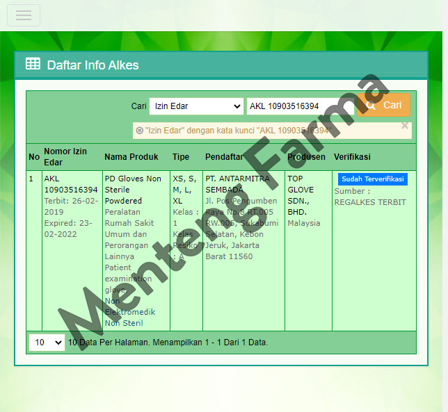PD Gloves Sarung Tangan Karet Size S 100 Pcs - Sarung Tangan Medis Seperti Sensi - Menteng Farma