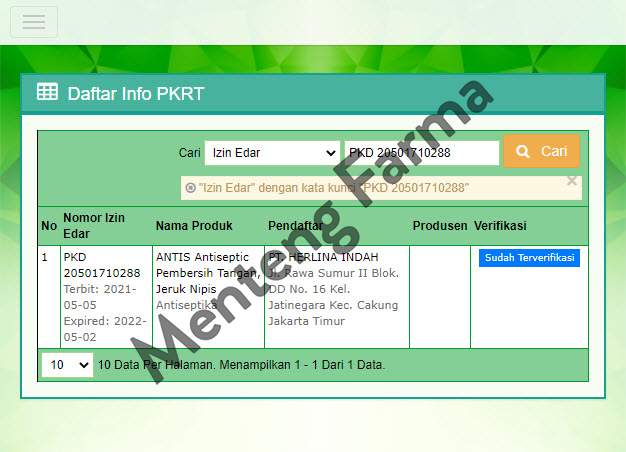 Antis Hand Sanitizer Gel 60 ML - Menteng Farma