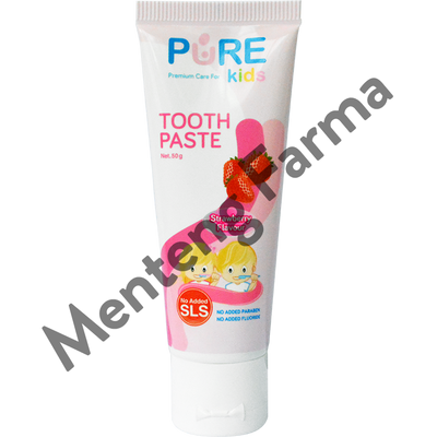 Pure Kids Toothpaste Strawberry 50 Gr - Pasta Gigi Anak Tanpa Detergen - Menteng Farma