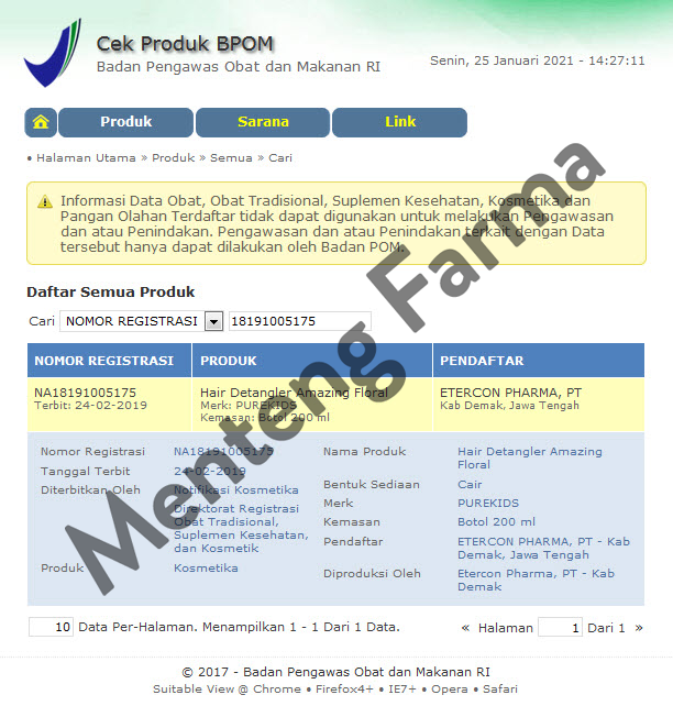 Pure Kids Hair Detangler Amazing Floral 200 mL - Pelembut Rambut Kusut - Menteng Farma