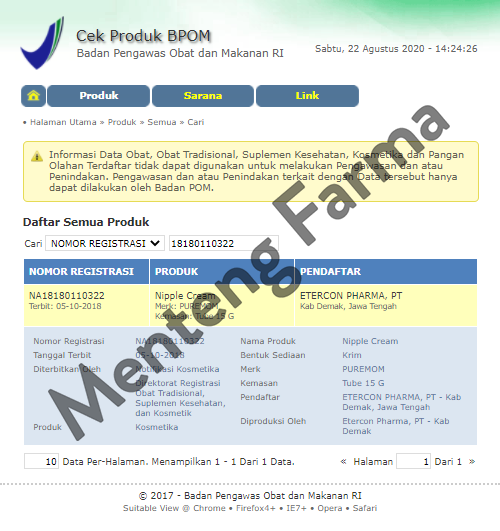 Pure Mom Nipple Cream 15 Gram - Krim Perawatan Puting Ibu Menyusui - Menteng Farma