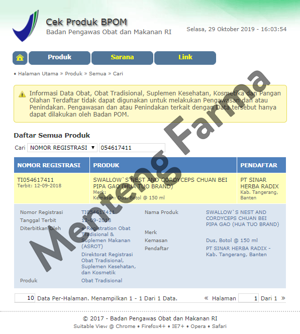 Swallow?? Nest and Cordyceps Chuanbei Pipagao - Menteng Farma