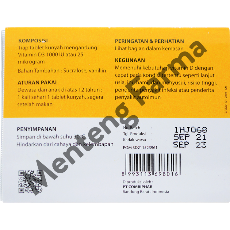 Fortiboost Vitamin D3 1000 IU 6 Tablet - Suplemen Vitamin D3 - Menteng Farma