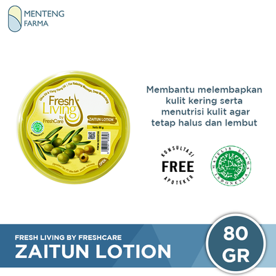 Fresh Living Zaitun Lotion 80 Gr - Lotion Pelembap Kulit Kering - Menteng Farma