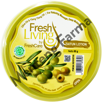 Fresh Living Zaitun Lotion 80 Gr - Lotion Pelembap Kulit Kering - Menteng Farma