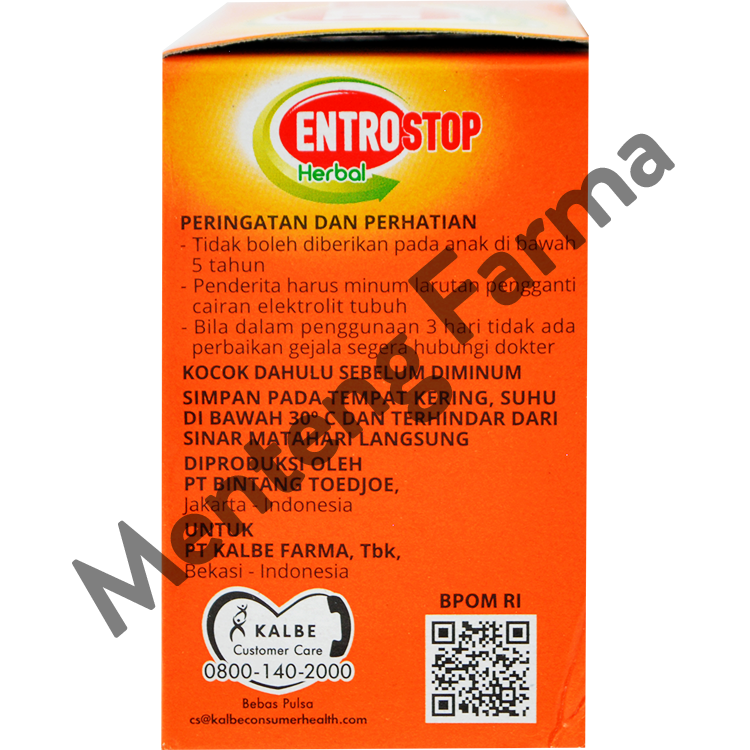 Entrostop Herbal Dewasa 6 Sachet - Obat Diare Dengan Bahan Alami - Menteng Farma