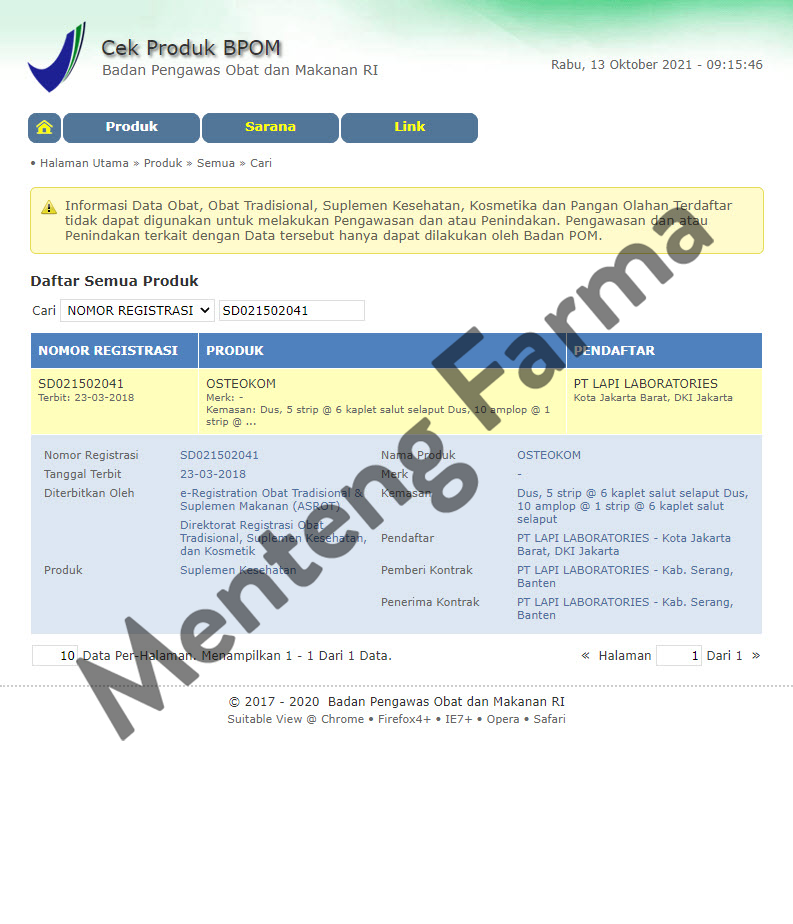 Osteokom 6 Kaplet - Suplemen Kesehatan Tulang dan Sendi - Menteng Farma