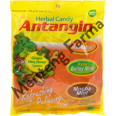 Permen Antangin 50 Butir - Permen Herbal Pelega dan Penyegar Tenggorokan - Menteng Farma