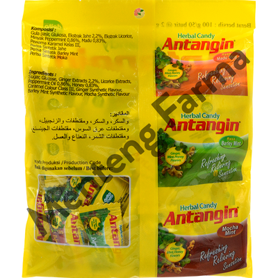 Permen Antangin 50 Butir - Permen Herbal Pelega dan Penyegar Tenggorokan - Menteng Farma
