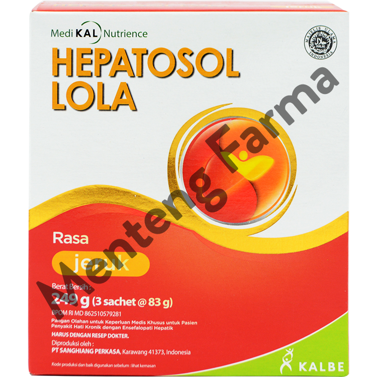 Hepatosol Lola Orange 249 Gram - Susu Nutrisi Khusus Pasien Gangguan Hati Berat - Menteng Farma