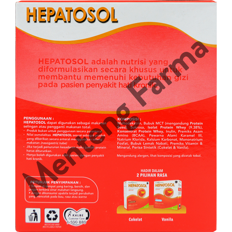 Hepatosol Chocolate 240 Gram - Susu Nutrisi Khusus Pasien Gangguan Hati Ringan - Menteng Farma
