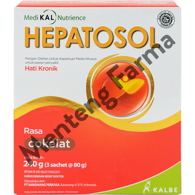 Hepatosol Chocolate 240 Gram - Susu Nutrisi Khusus Pasien Gangguan Hati Ringan - Menteng Farma