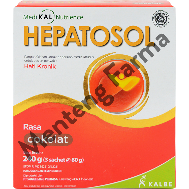 Hepatosol Chocolate 240 Gram - Susu Nutrisi Khusus Pasien Gangguan Hati Ringan - Menteng Farma