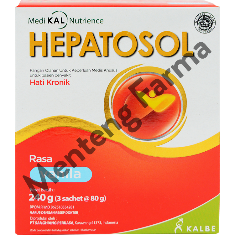 Hepatosol Vanila 240 Gram - Susu Nutrisi Khusus Pasien Gangguan Hati Ringan - Menteng Farma