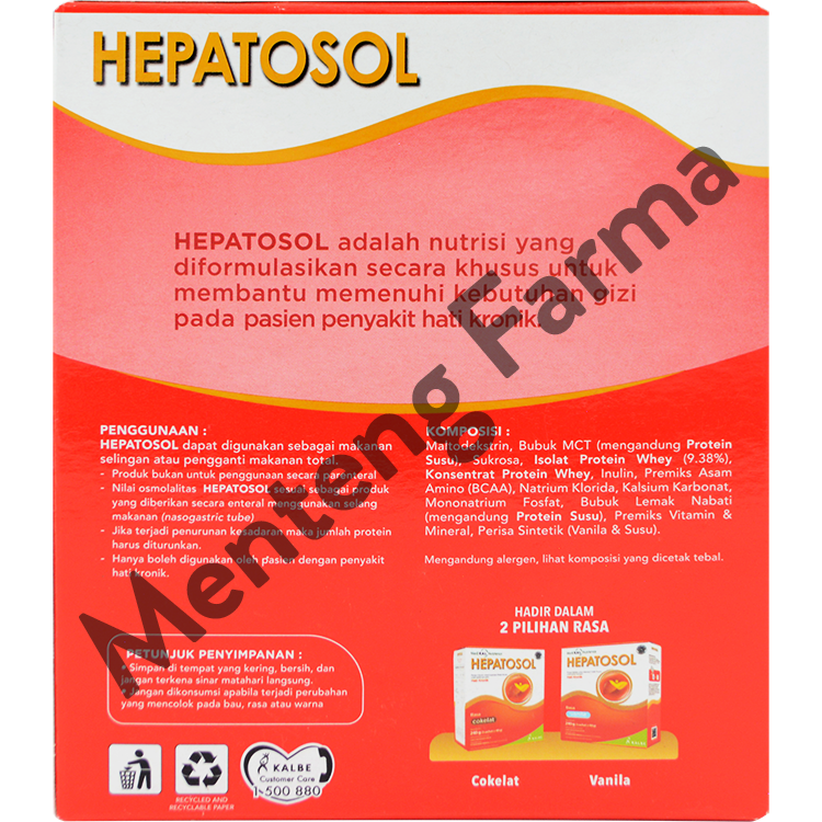 Hepatosol Vanila 240 Gram - Susu Nutrisi Khusus Pasien Gangguan Hati Ringan - Menteng Farma
