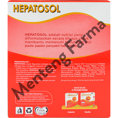 Hepatosol Vanila 240 Gram - Susu Nutrisi Khusus Pasien Gangguan Hati Ringan - Menteng Farma