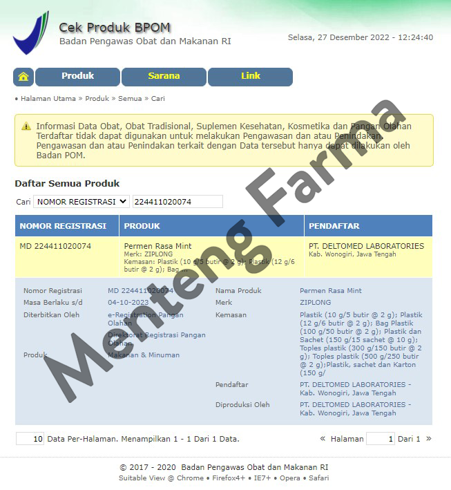 Permen Ziplong 50 Butir - Permen Pereda Tenggorokan - Menteng Farma