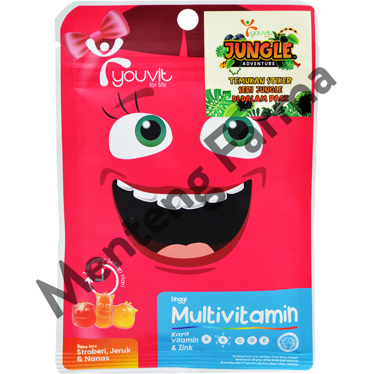 Youvit Multivitamin For Kids Sachet - Multivitamin Gummy Anak Rasa Mix Buah - Menteng Farma