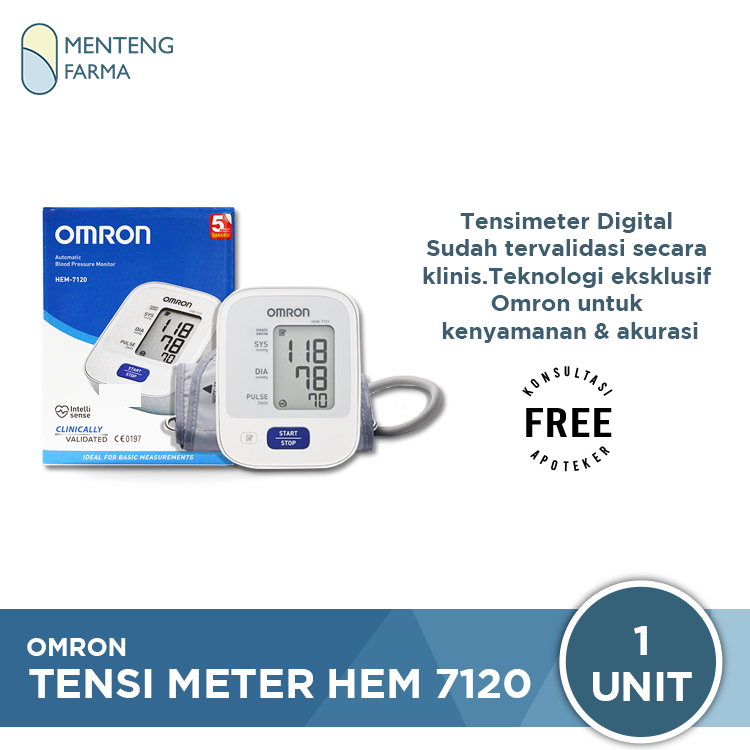 Tensimeter Digital Omron HEM 7120 - Alat Pengukur Tekanan Darah - Menteng Farma