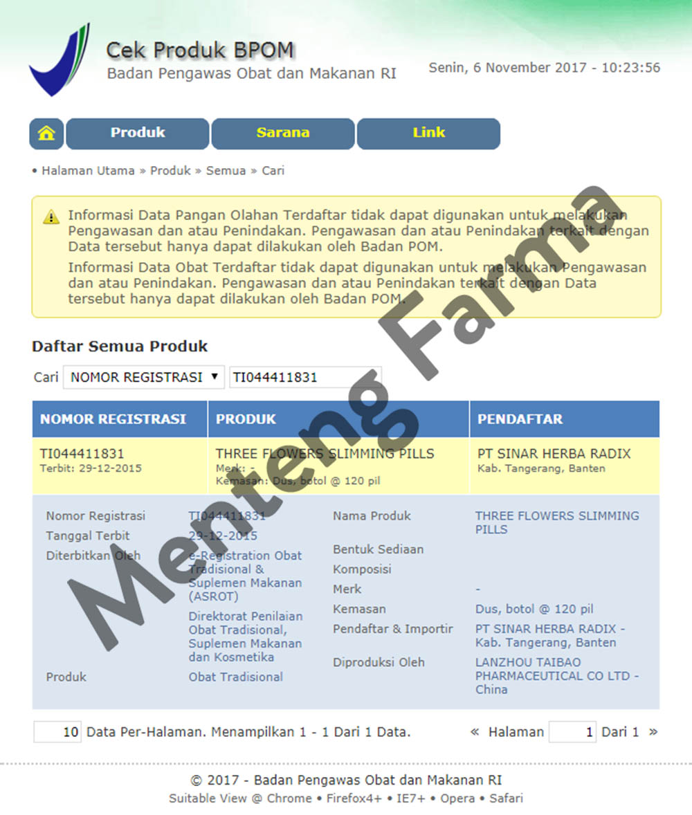 Three Flowers Slimming Pills - Obat Penurun Berat Badan - Menteng Farma