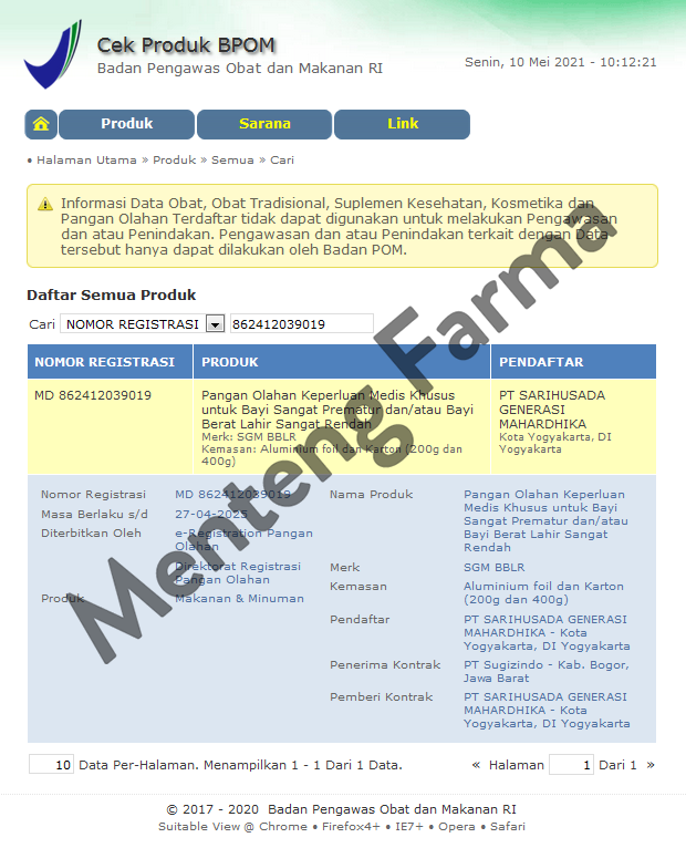 SGM BBLR Susu Formula Bayi Prematur dan Berat Lahir Rendah 200 Gr - Menteng Farma