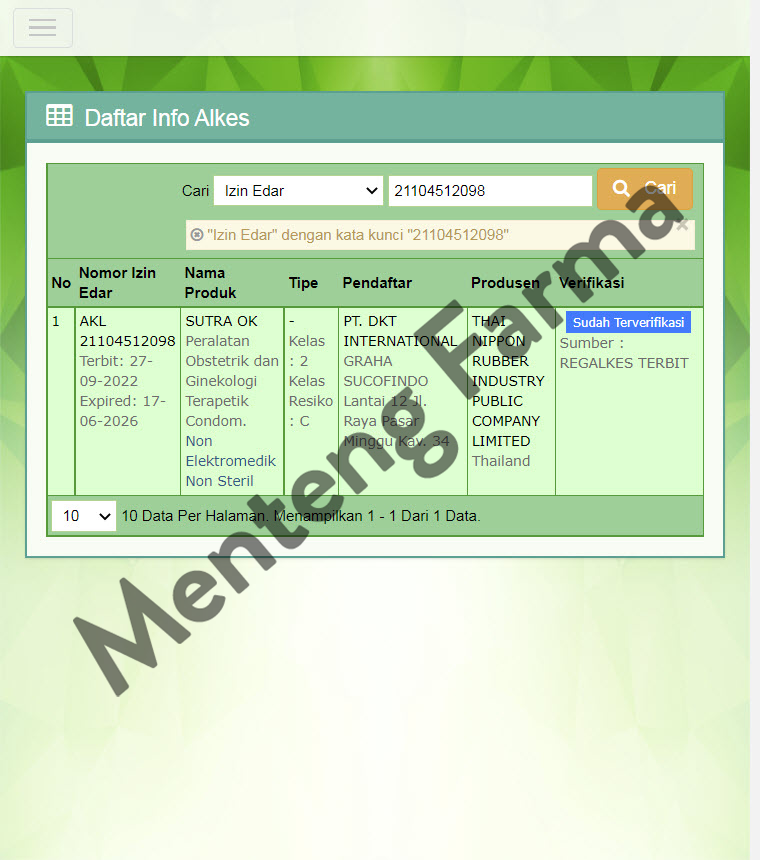 Kondom Sutra OK (Isi 12) - Menteng Farma